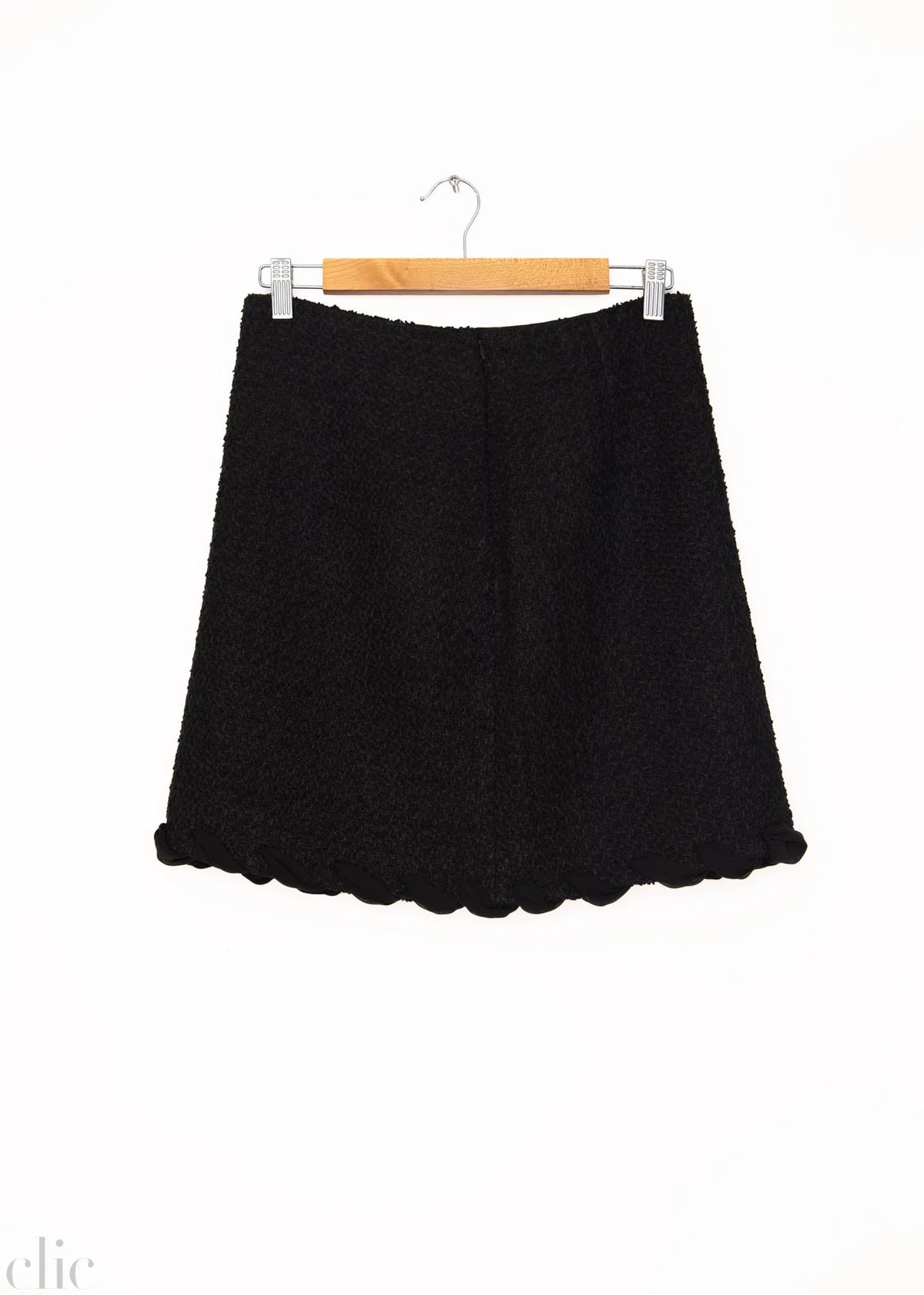 Textured Straight Skirt in Black, from Edward Achour