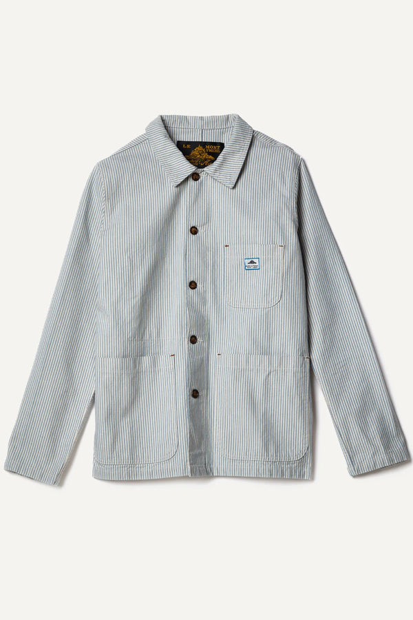 Vame Stripe Work Jacket in Blue, from Le Mont Saint Michel