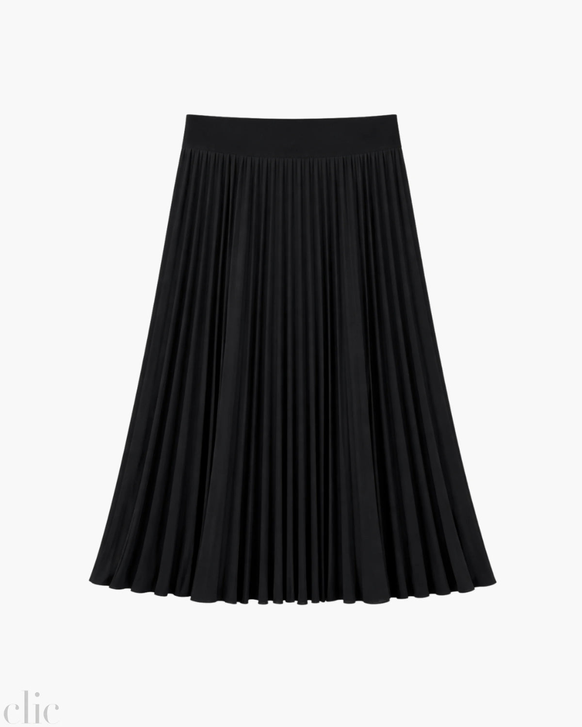 2601 Classic Satin Midi Skirt in Black, from Loyd Ford