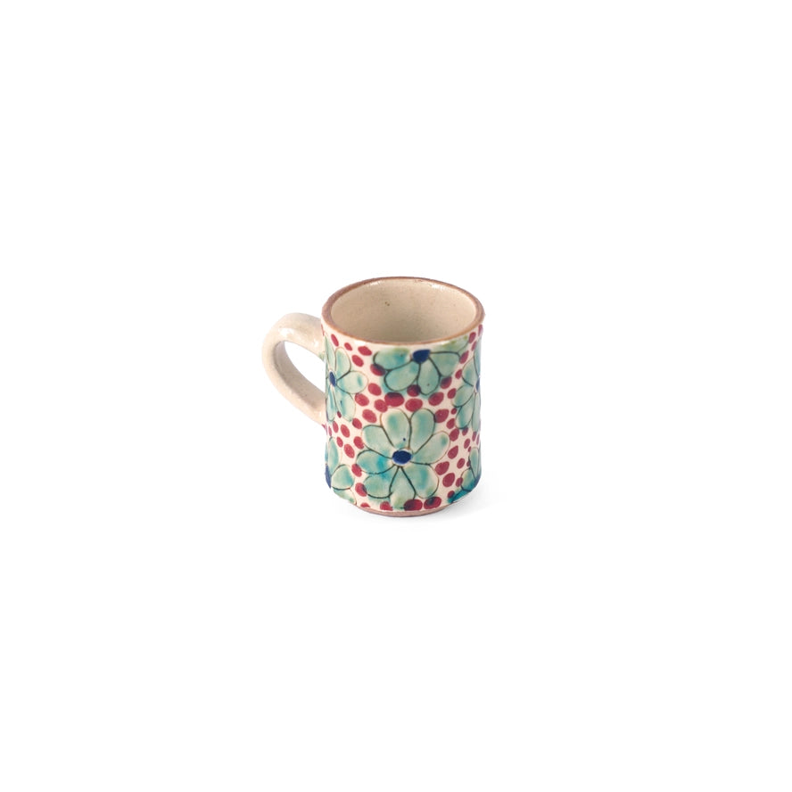 Daisy Fields Ceramic Espresso Mug in Red, from Kiliim