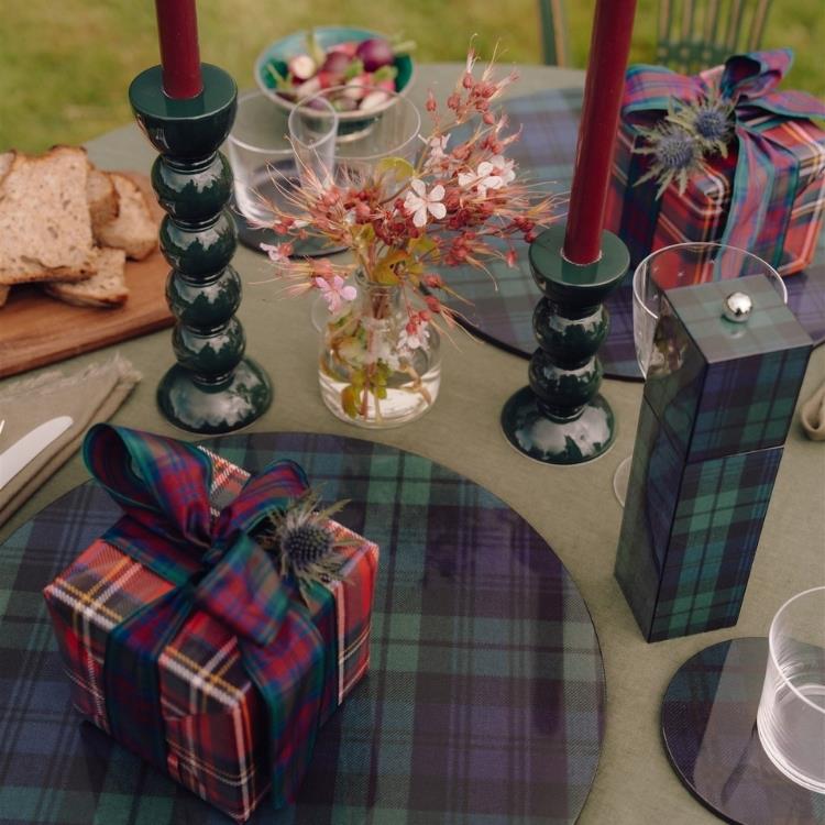 Tall Bobbin Candlestick Holder in Green, from Addison Ross