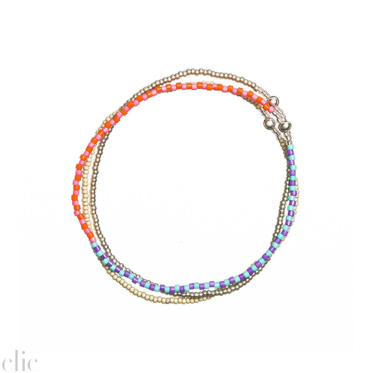 Mint and Purple Stacked Beaded Bracelet, from Templestones