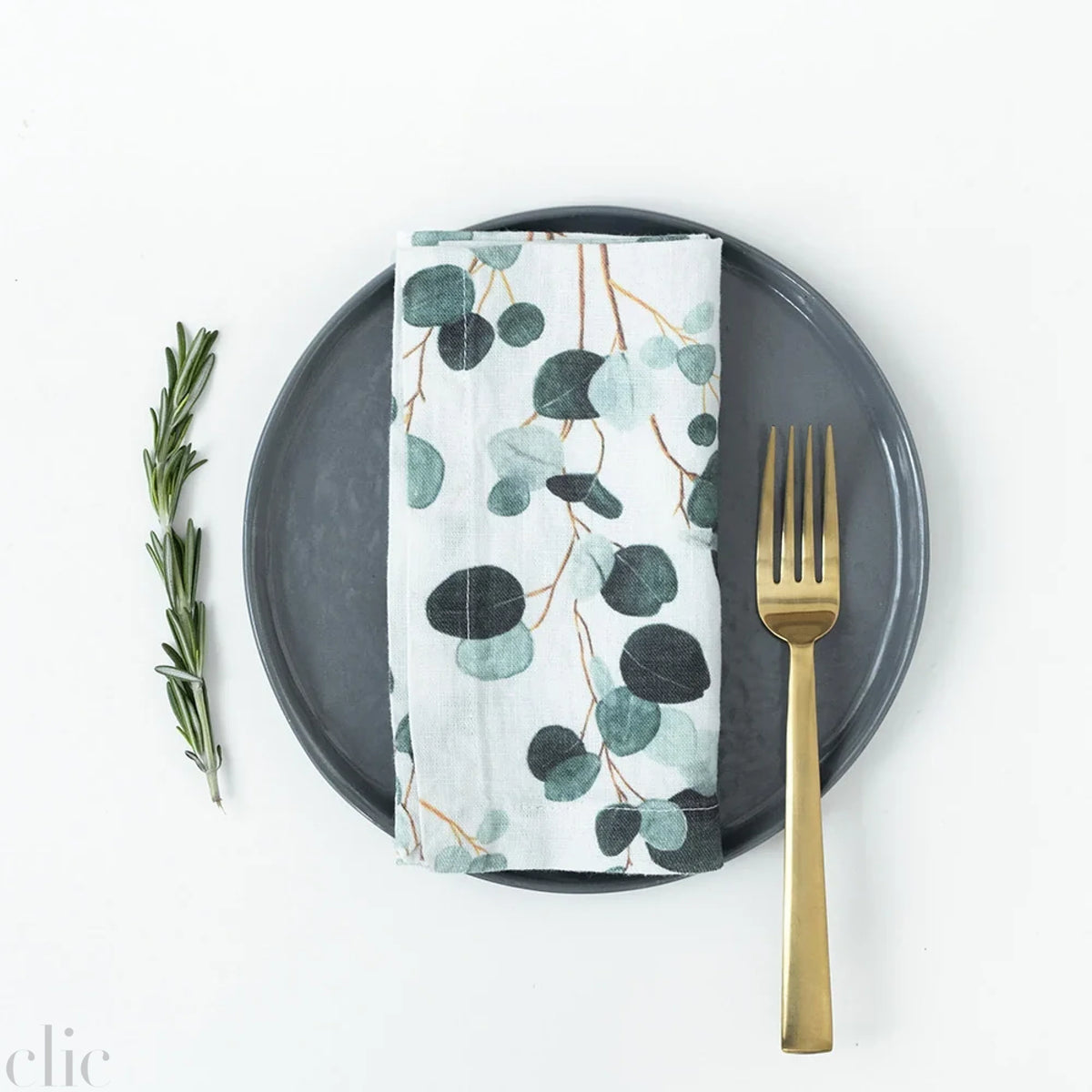 Eucalyptus Linen Napkins 20 x 20 Set of 2 in White, from Linen Tales