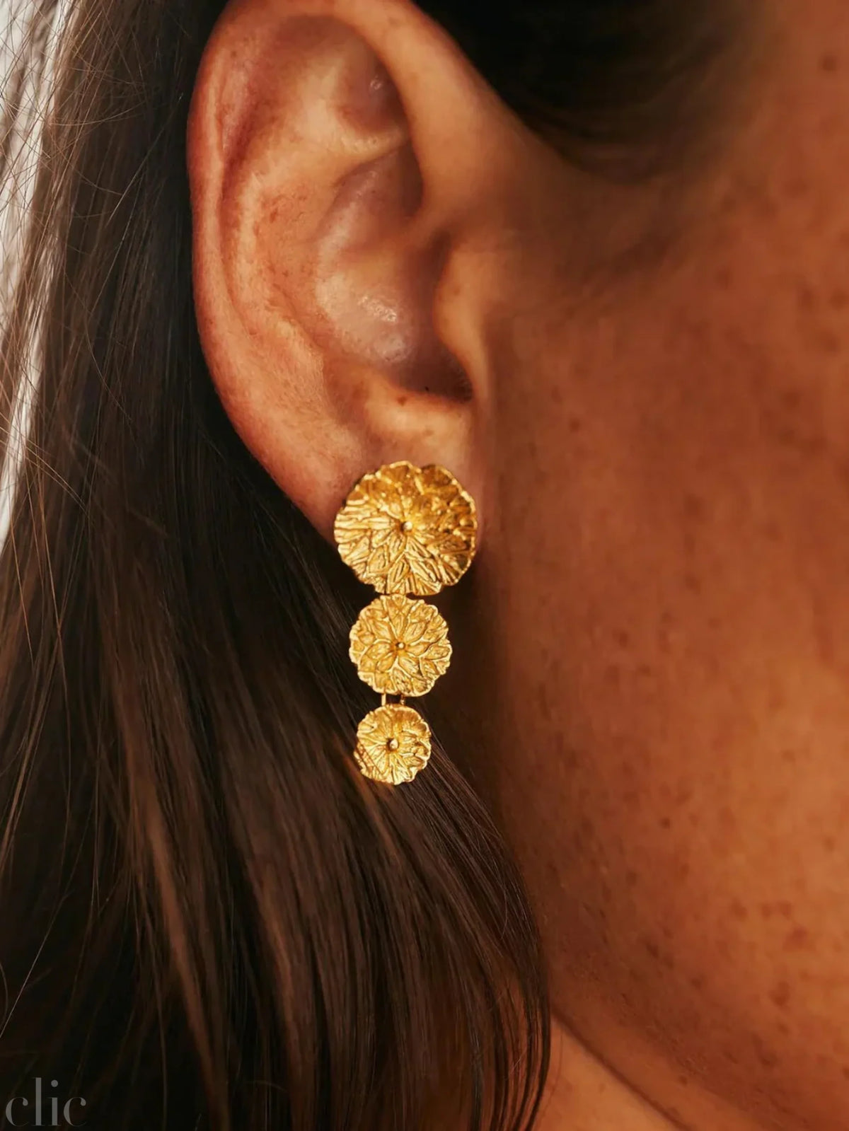 Triple Drop Earrings in Gold Vermeil, from Carina Hardy
