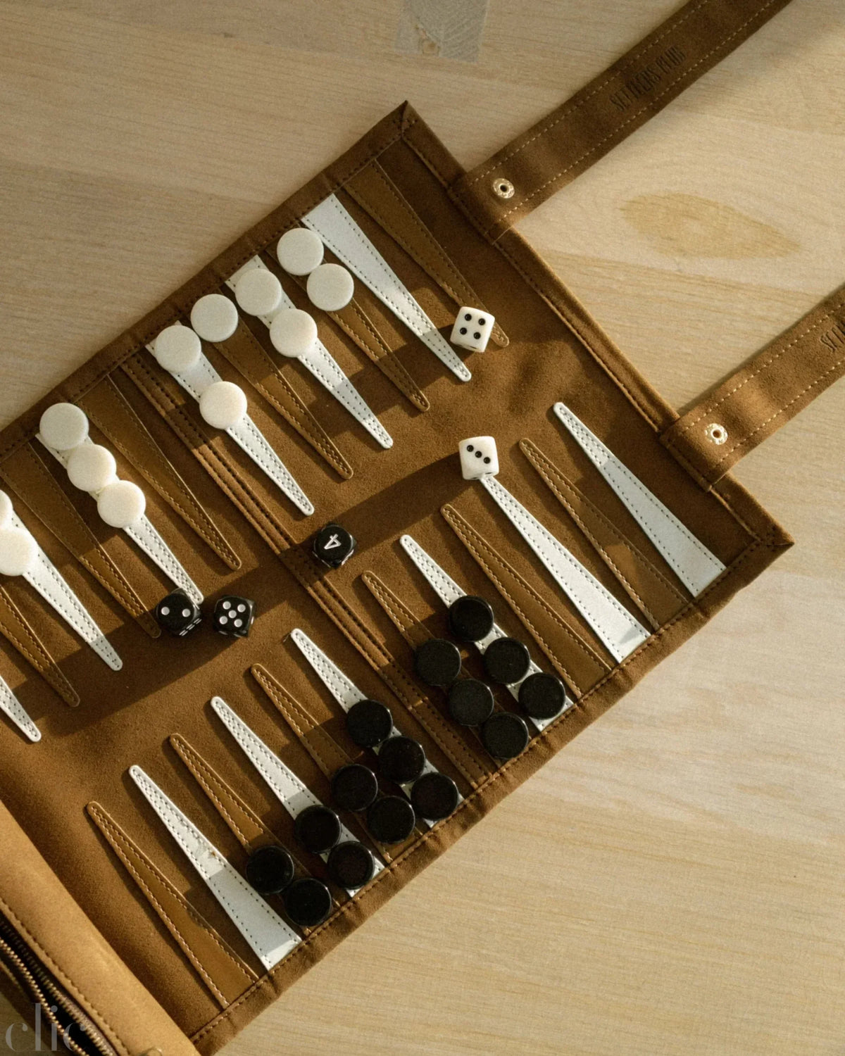 Travel Backgammon in Dark Brown