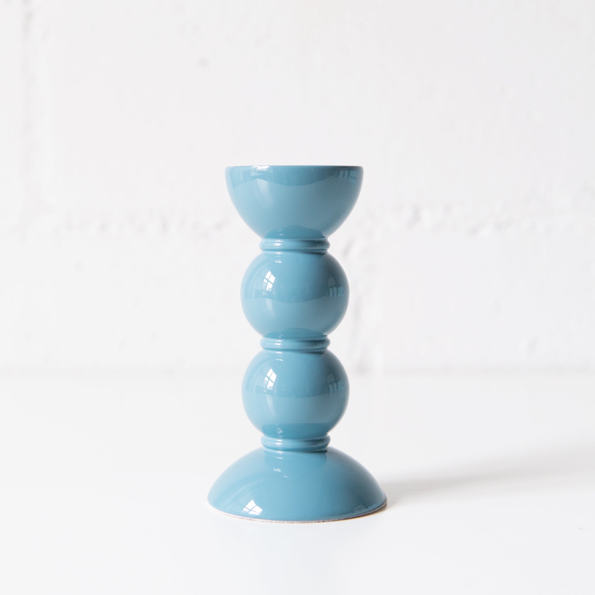 5.5" Bobbin Candle Stick Holder in Chambray Blue, from Addison Ross