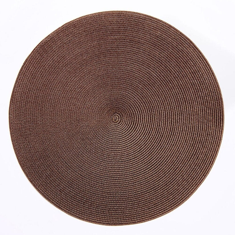 Round Placemat in Brown and Burnt, from Deborah Rhodes