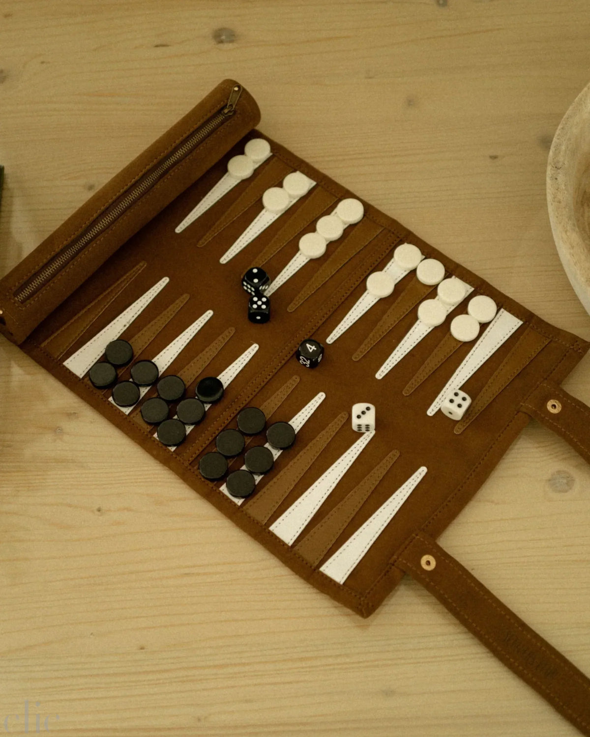 Travel Backgammon in Dark Brown