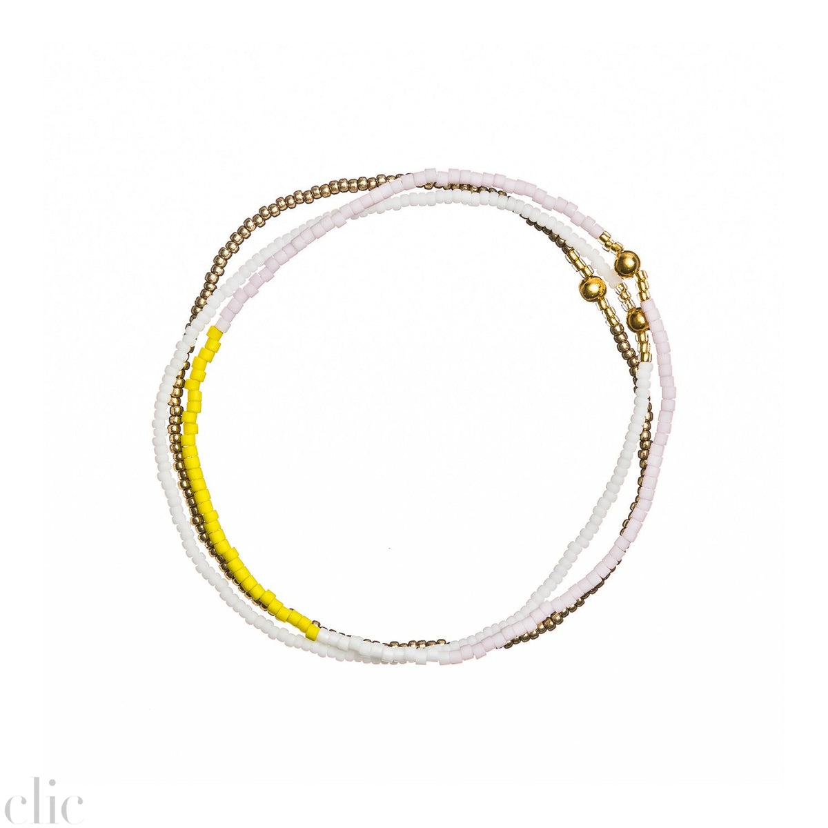 Pale Rose, Citron and White Stack Bracelet, from Templestones