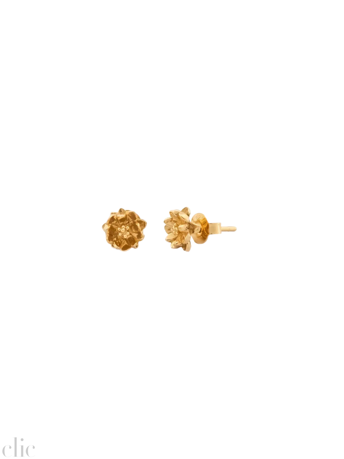 Lotus Stud Earrings in Gold Vermeil, from Carina Hardy