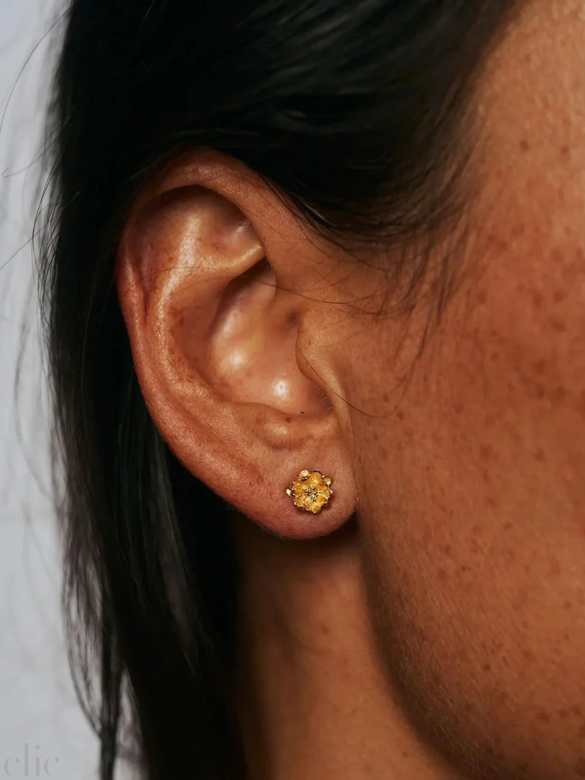 Lotus Stud Earrings in Gold Vermeil, from Carina Hardy