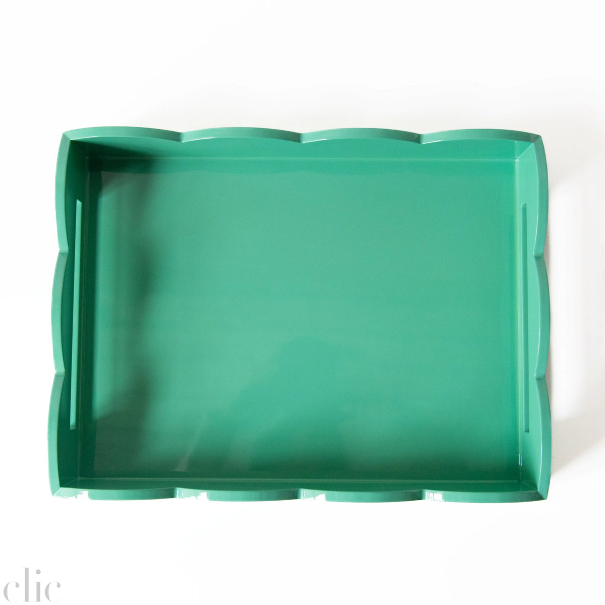 Medium Scalloped Edge Tray in Turquoise