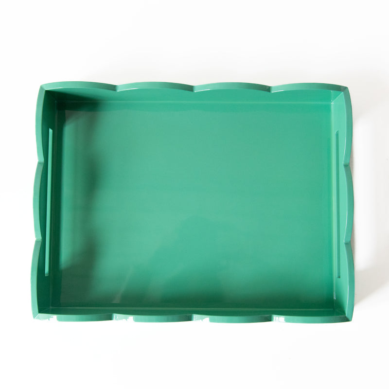 Medium Scalloped Edge Tray in Turquoise, from Addison Ross