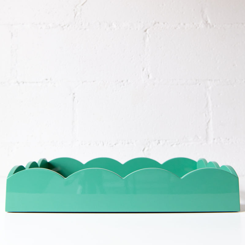 Medium Scalloped Edge Tray in Turquoise, from Addison Ross