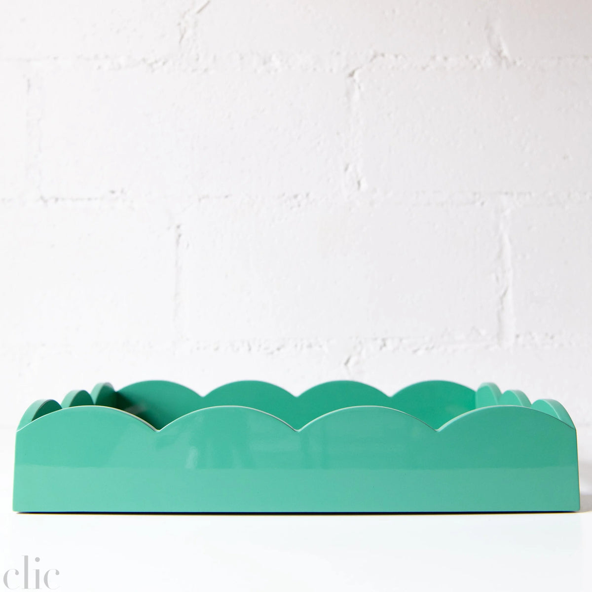 Medium Scalloped Edge Tray in Turquoise