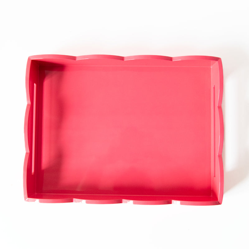 Medium Scalloped Edge Tray in Watermelon, from Addison Ross