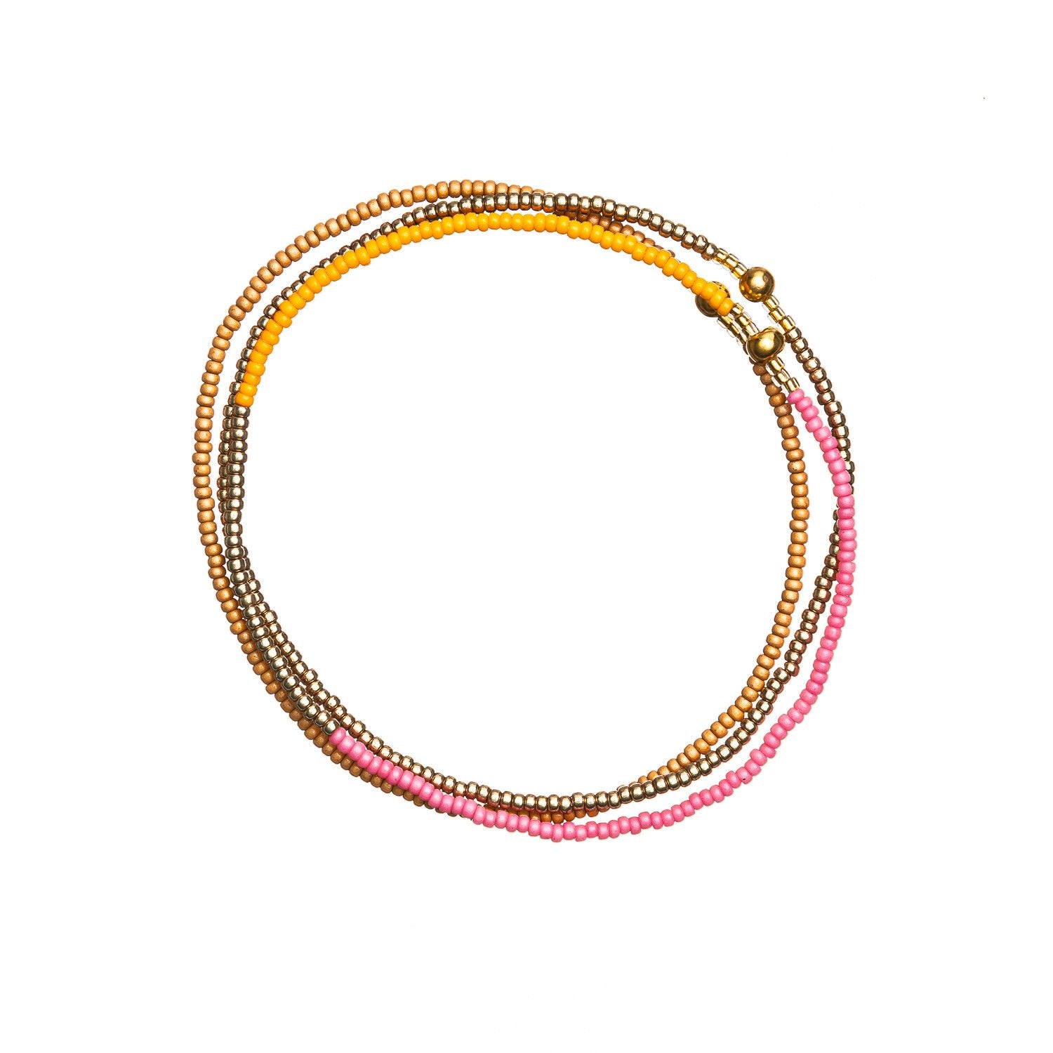 Squash Gold and Pink Stack Bracelet, from Templestones