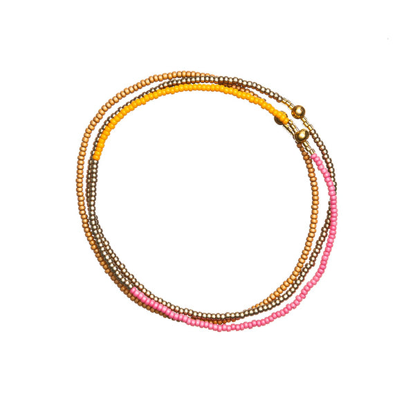 Squash Gold and Pink Stack Bracelet, from Templestones