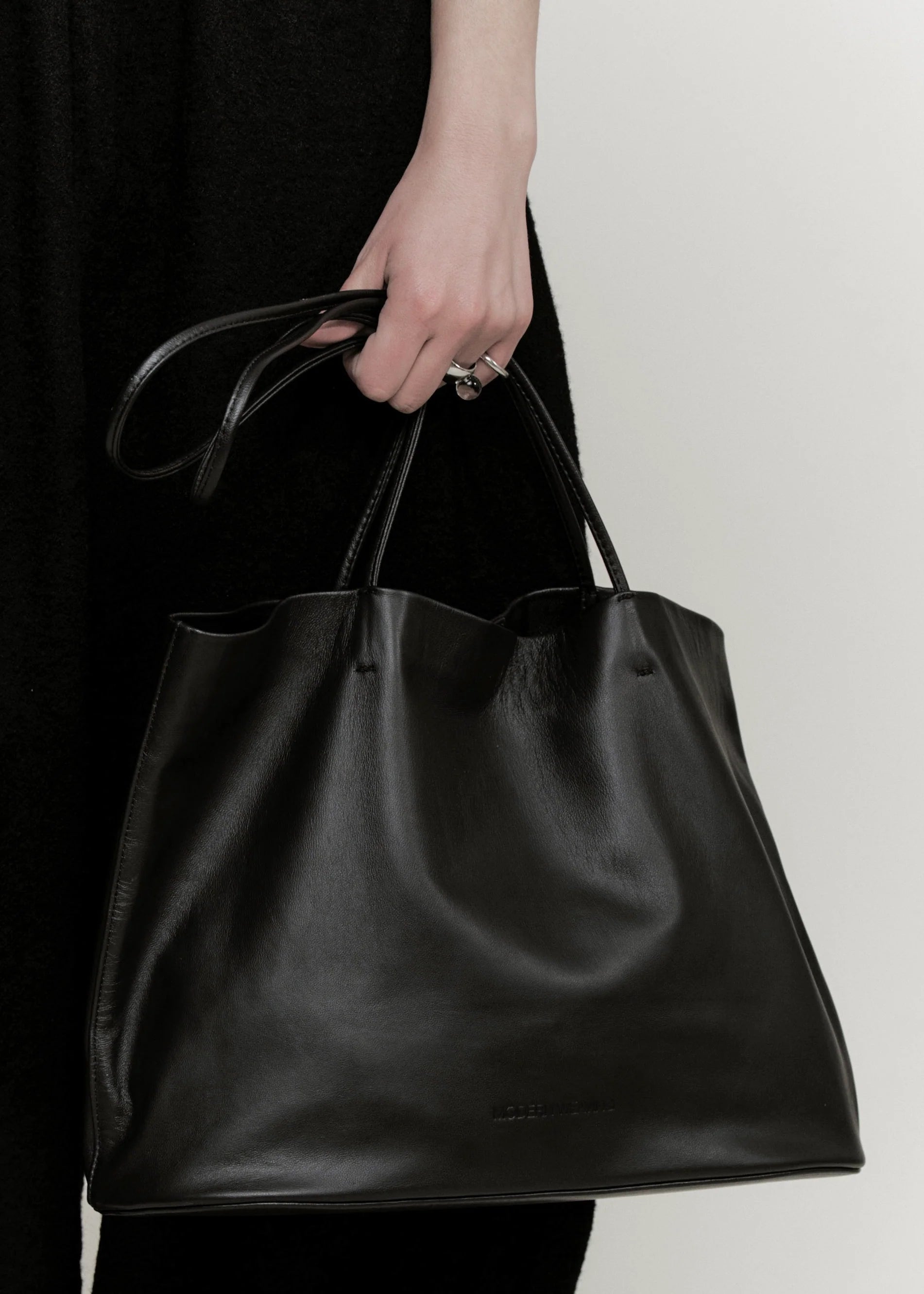 Large Relaxed Oval Tote in Black, from Modern Weaving