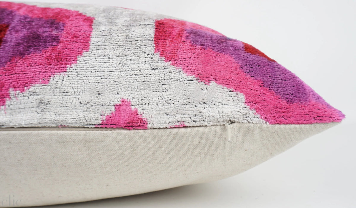 Hollywood Ikat Silk & Velvet Pillow