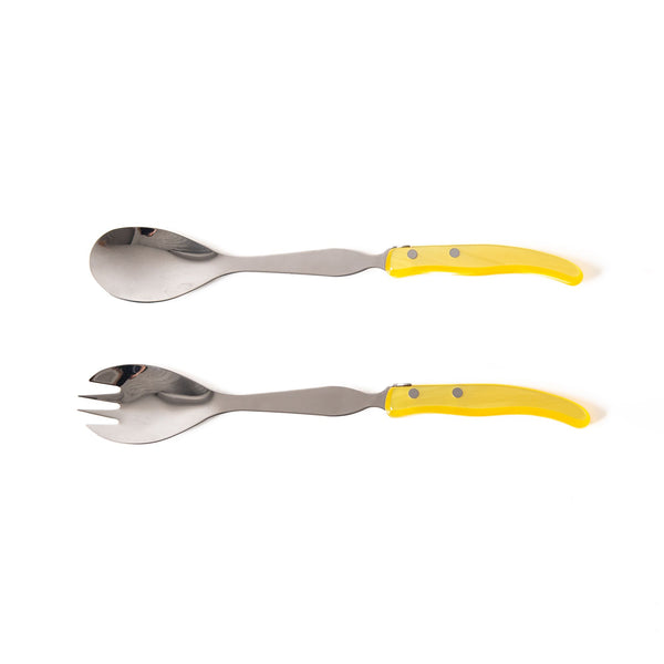 Berlingot Salad Servers in Yellow, from Claude Dozorme