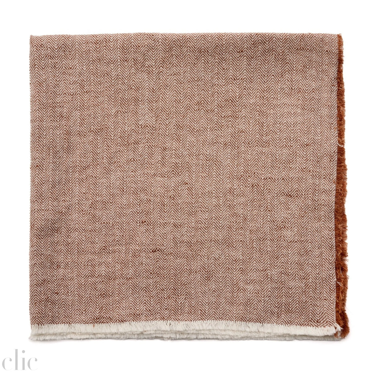 Herringbone Fringe Napkin in Chestnut