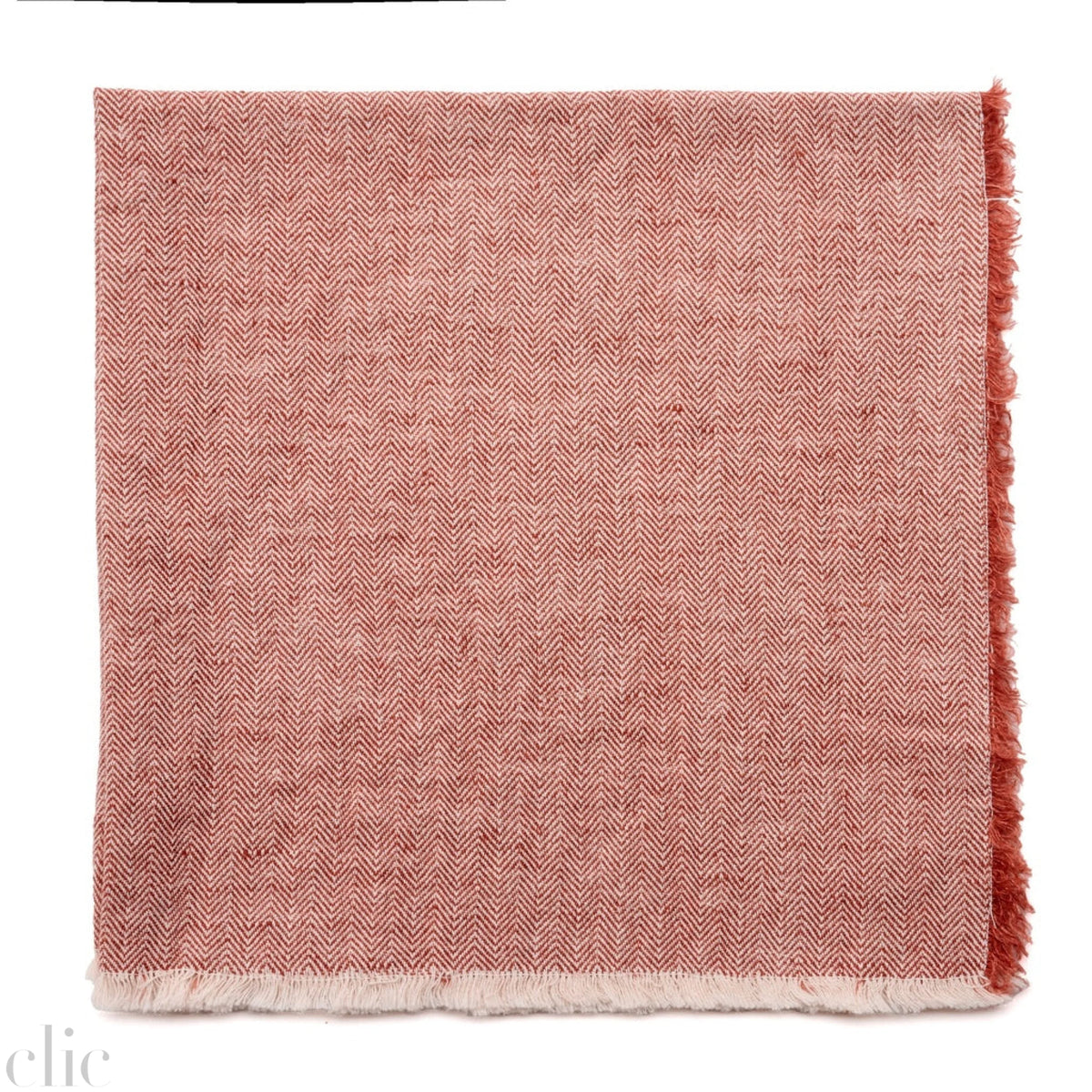 Herringbone Fringe Napkin in Rust