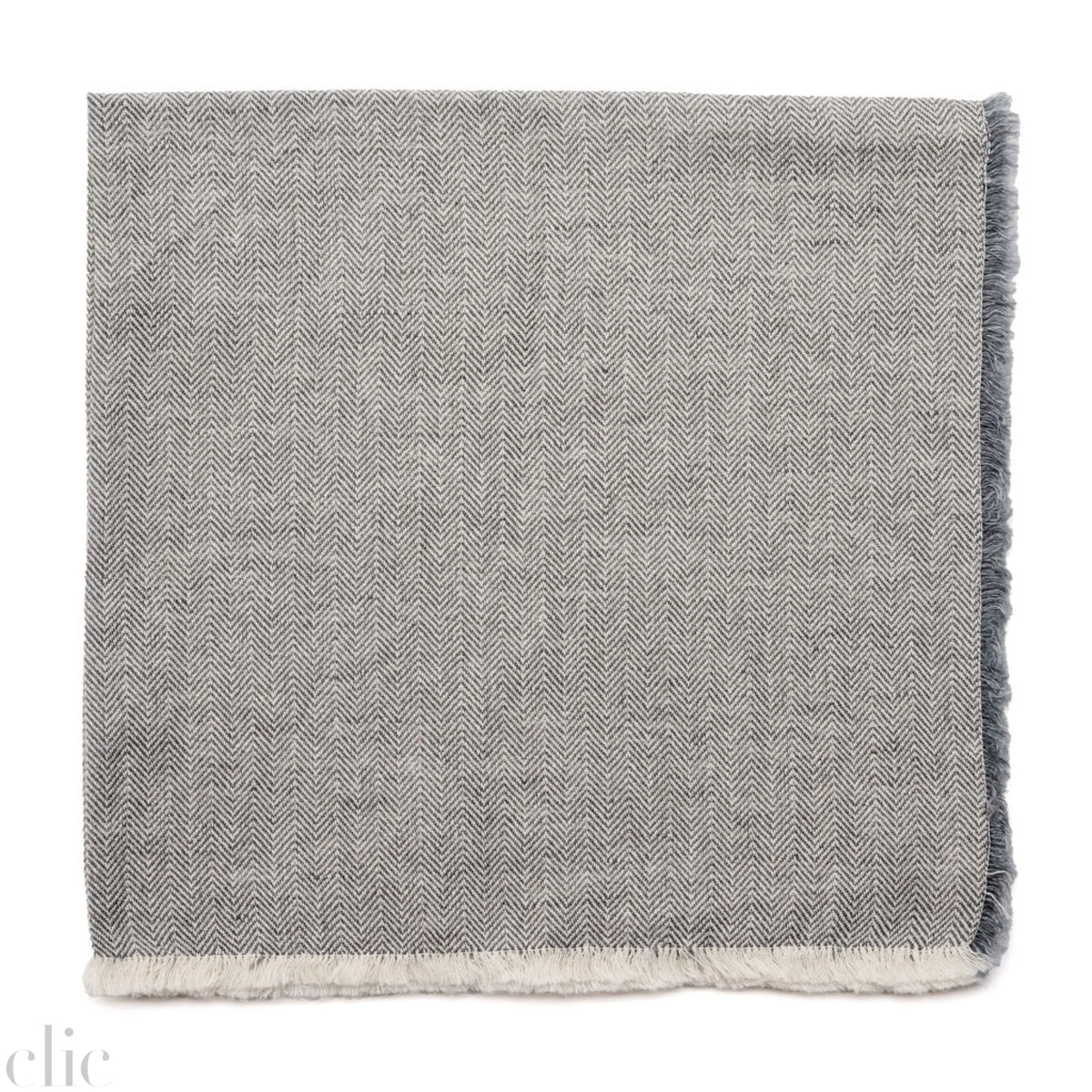Herringbone Fringe Napkin in Steel