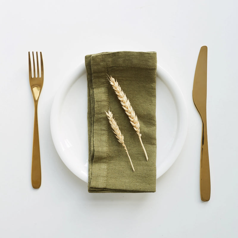 Martini Olive Linen Napkins Set of 2, from Linen Tales