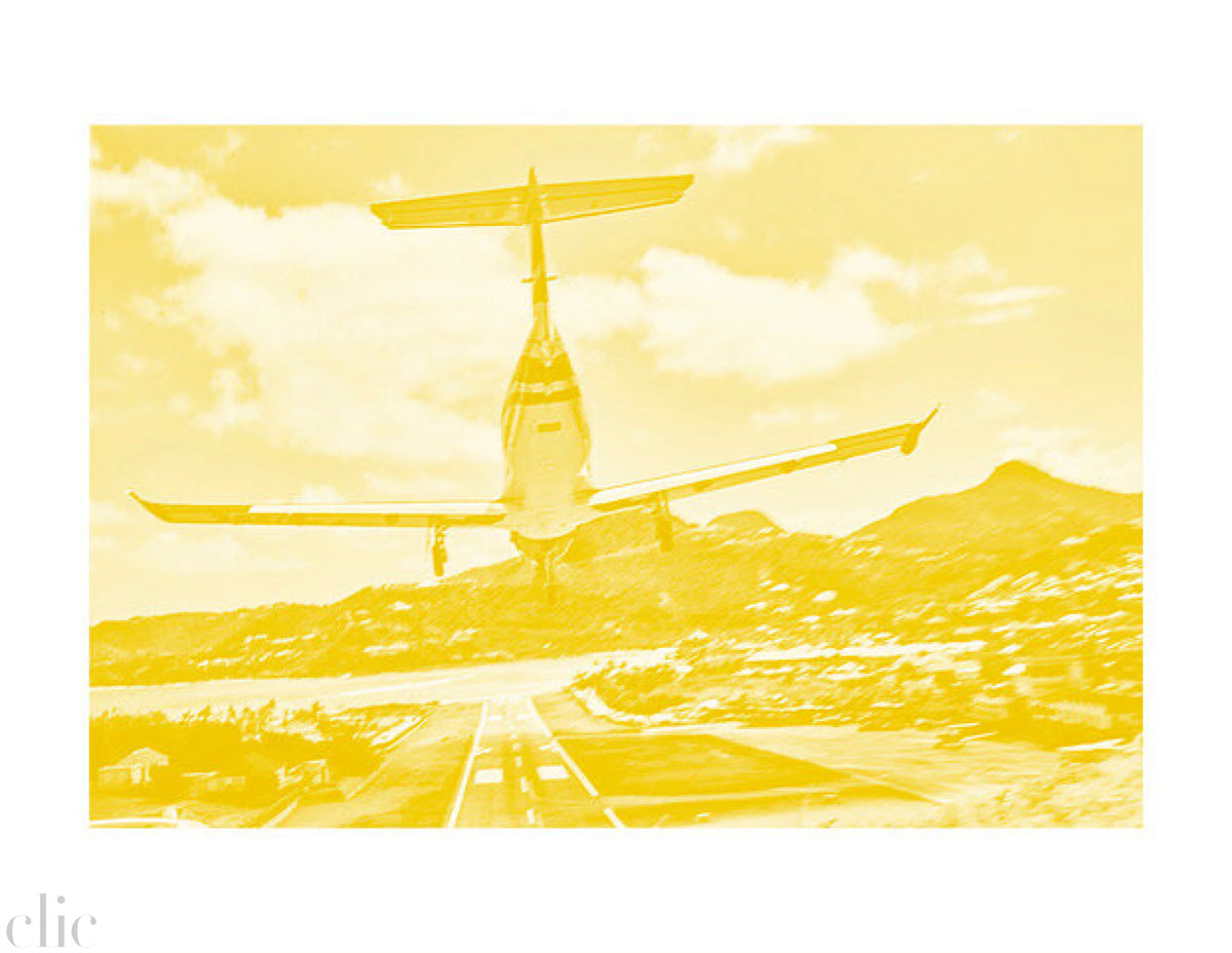 St Barth Landing Yellow by Antoine Verglas