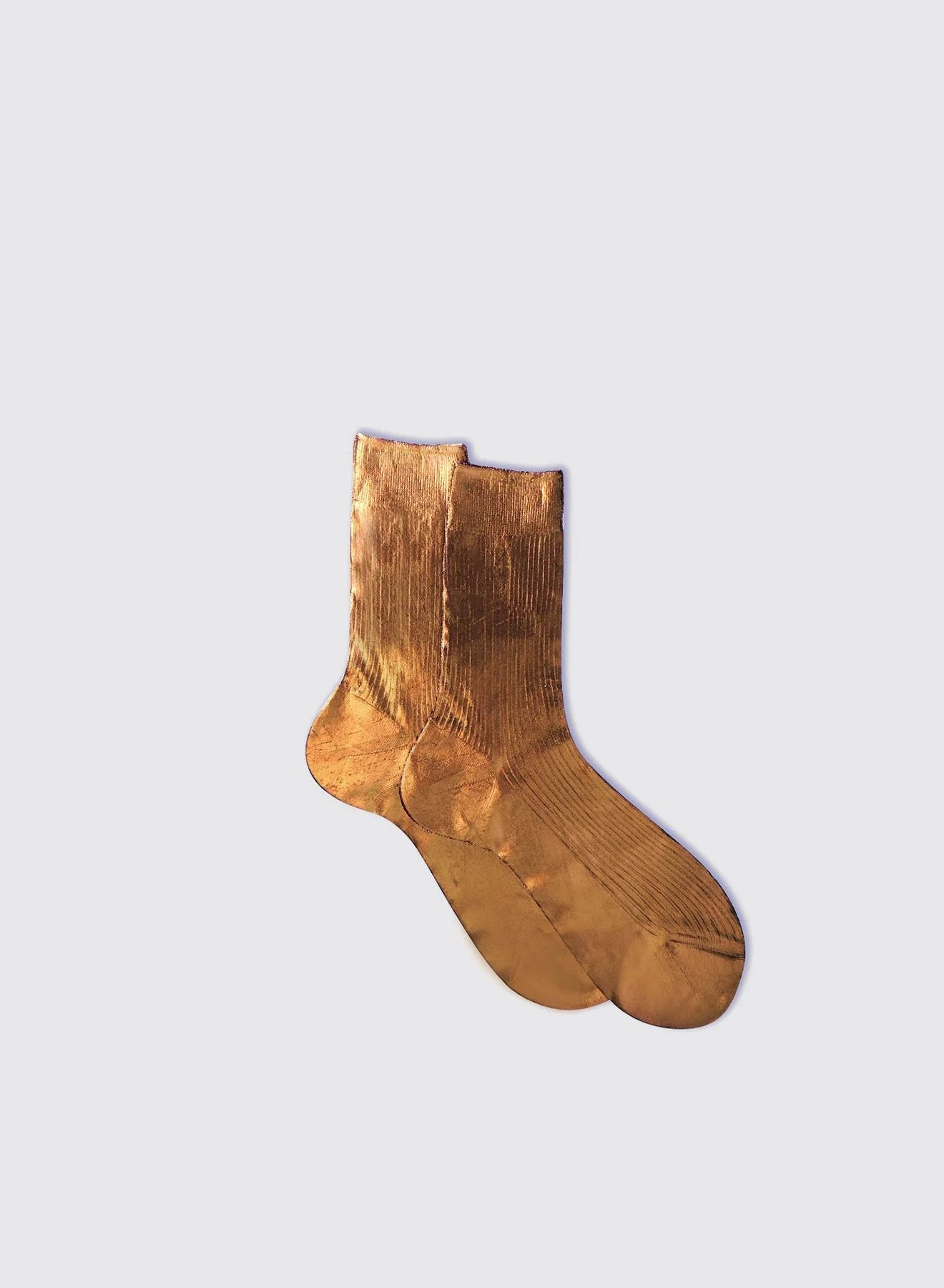 Ribbed Laminated Sock in Brown, from Maria la Rosa