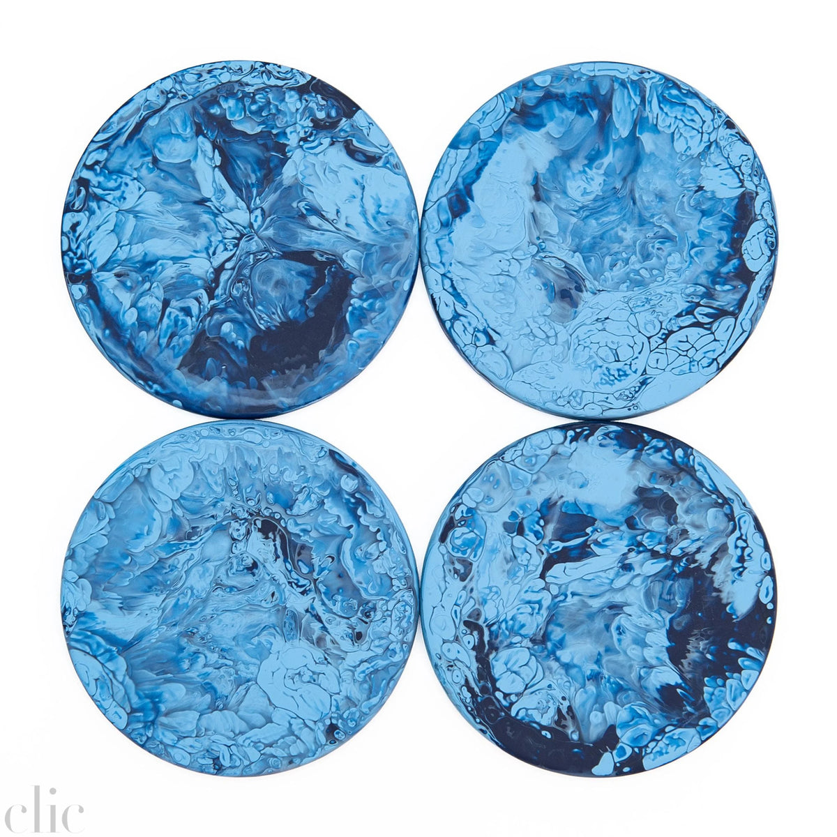 Set of 4 Coasters in Denim Swirl, from Nashi Home