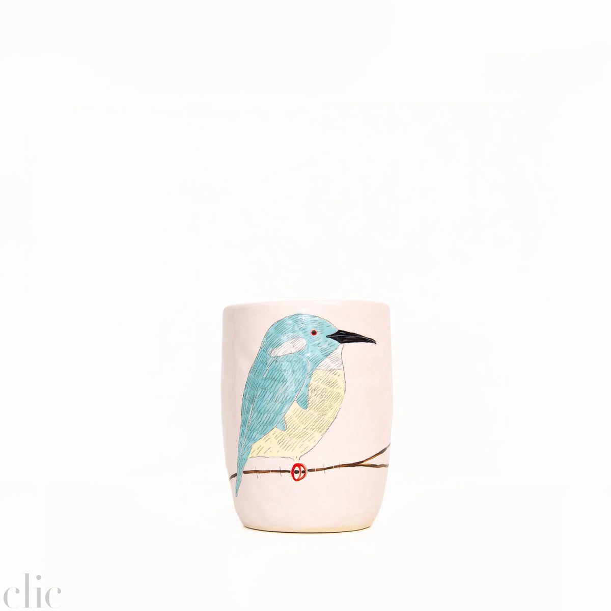 Small Bird Vase in Pink and Blue, from Gemma Orkin