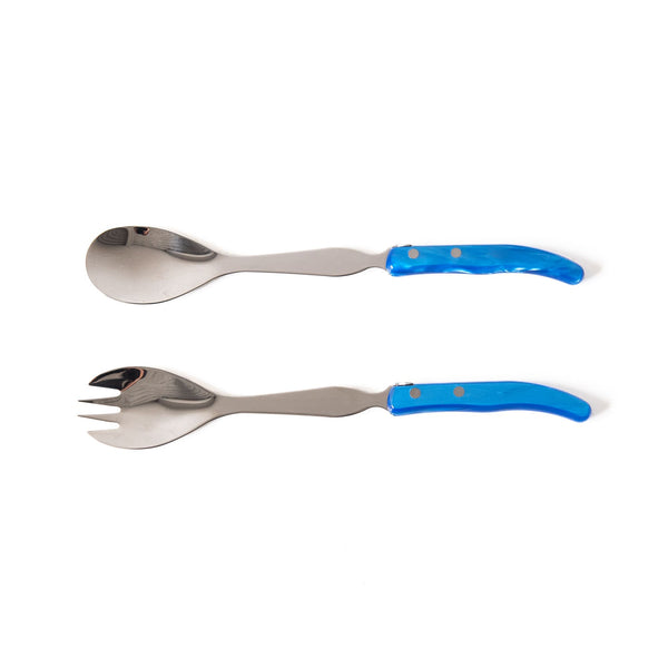 Berlingot Salad Servers in Bright Blue, from Claude Dozorme