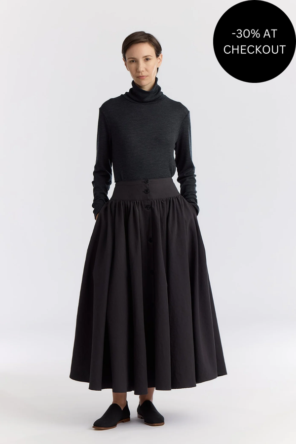 Circular Skirt in Dark Grey, from Black Crane