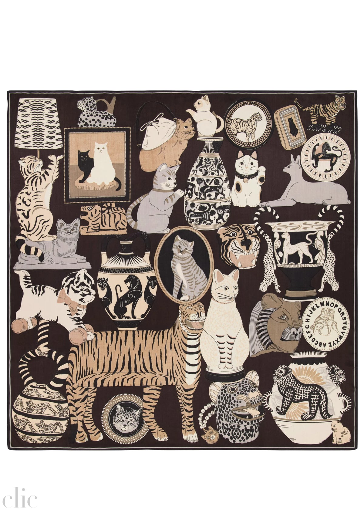 Collectionneur Square Scarf in Black, from Inoui Editions