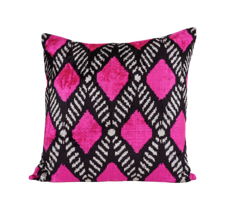 Hollywood Ikat Silk & Velvet Pillow, from MD Home
