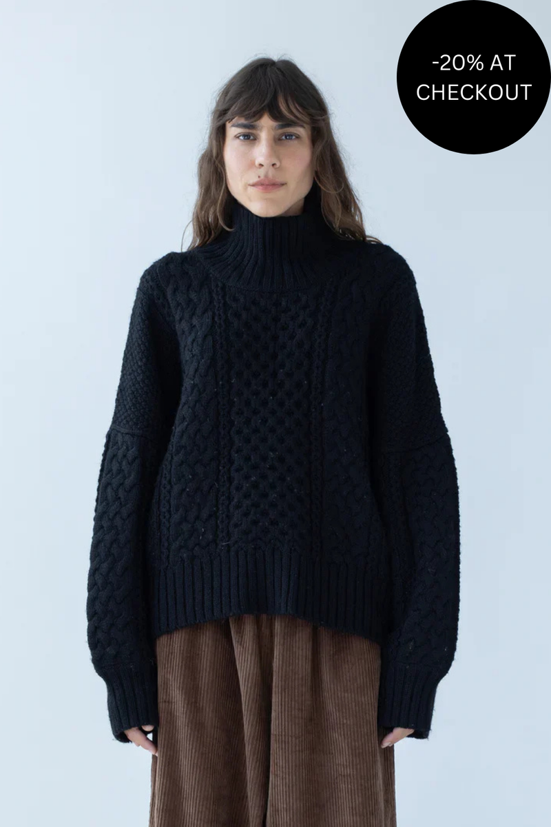 Fisherman Sweater in Onyx, from Shaina Mote