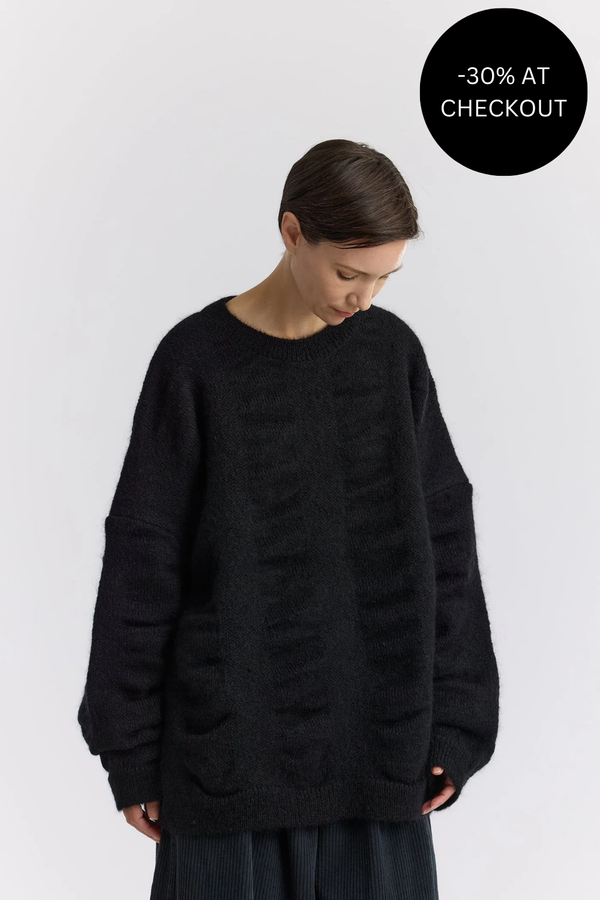 Waterfall Sweater in Black, from Black Crane