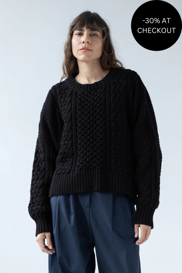 Fisherman Sweater in Onyx, from Shaina Mote