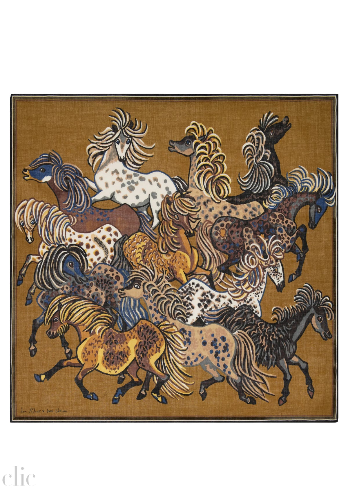 Western 130 Square Scarf in Brown, from Inoui Editions