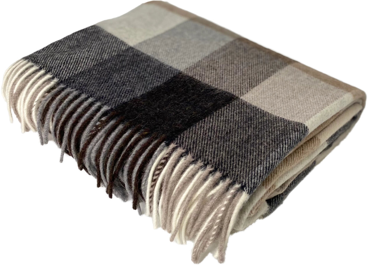 Dunira Range Merino Lambswool Throw in Natural, from Bronte Moon