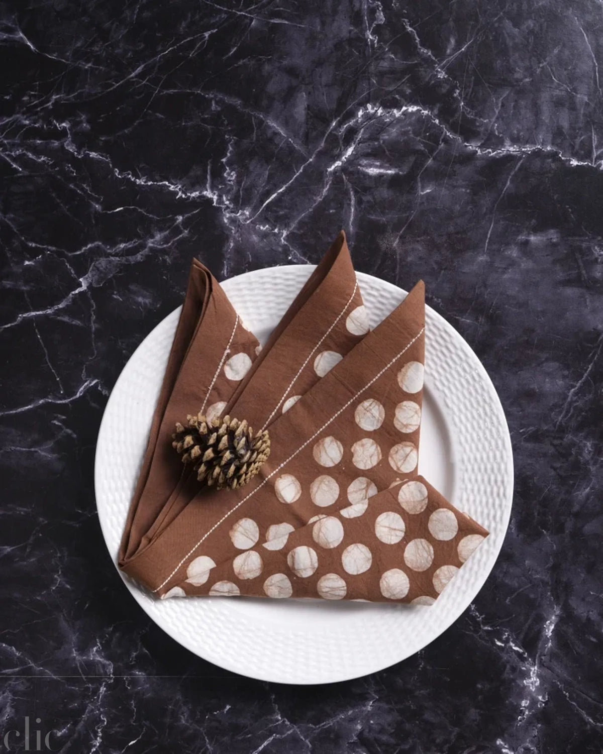 Polka Dot Napkins in Brown