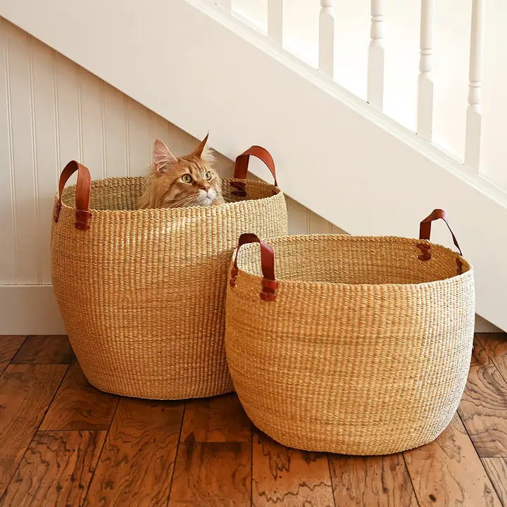 Large Nesting Storage Basker in Natural, from Swahili African Modern