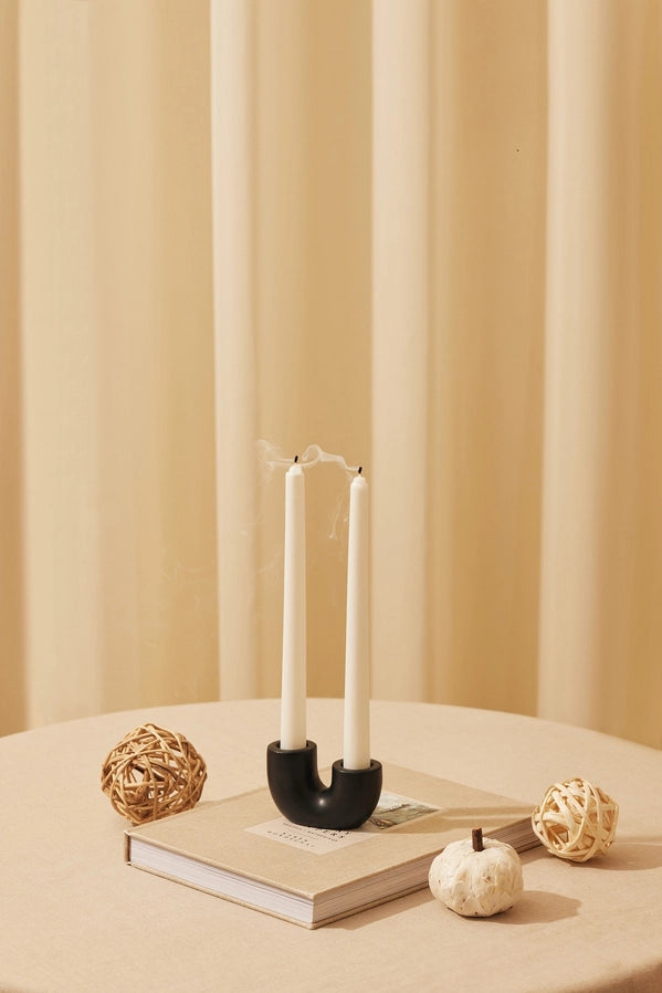 Nordic "U" Shaped Candle Holder in Black, from Casa Amarosa