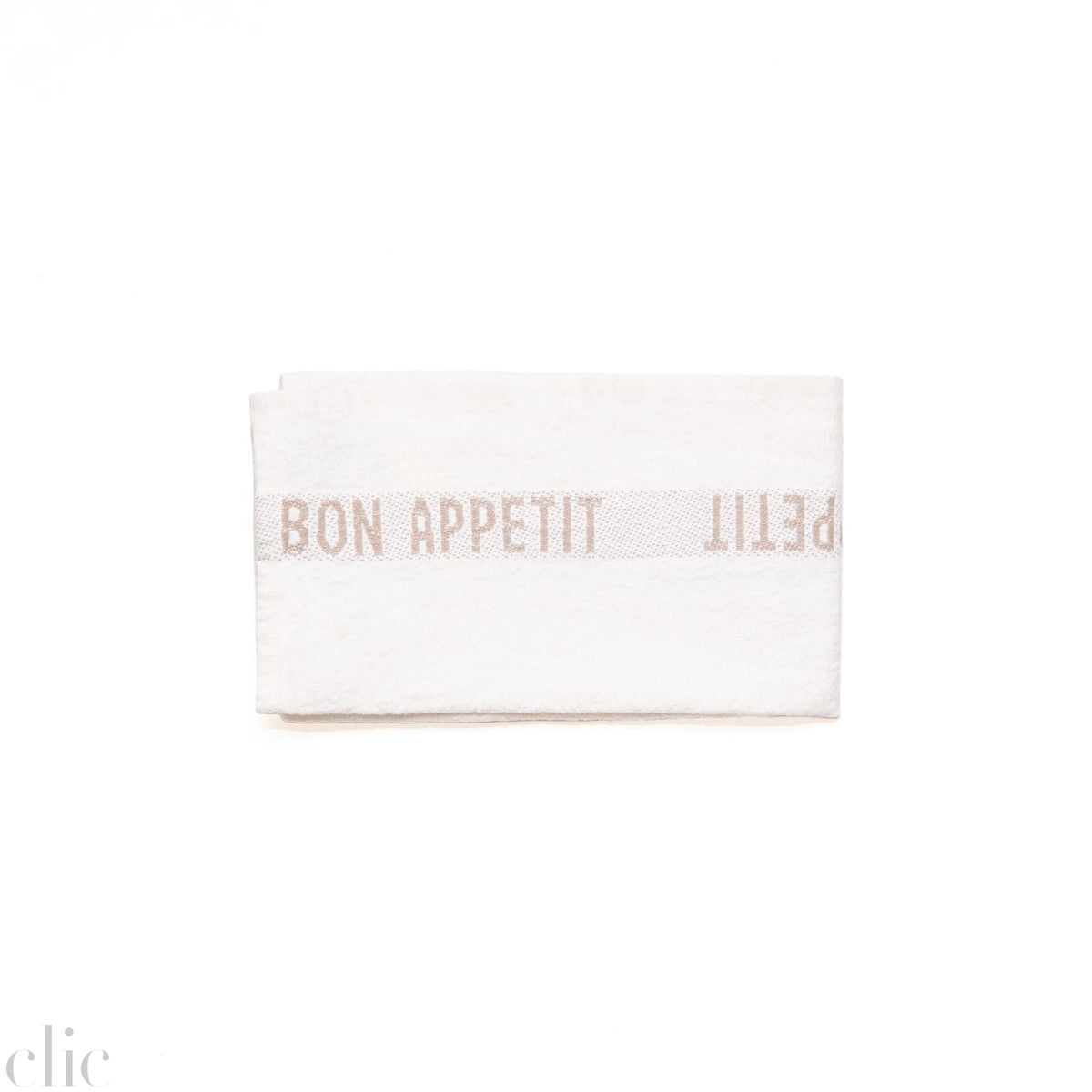 Bon Appetit Tea Towel in White Linen, from Charvet Editions