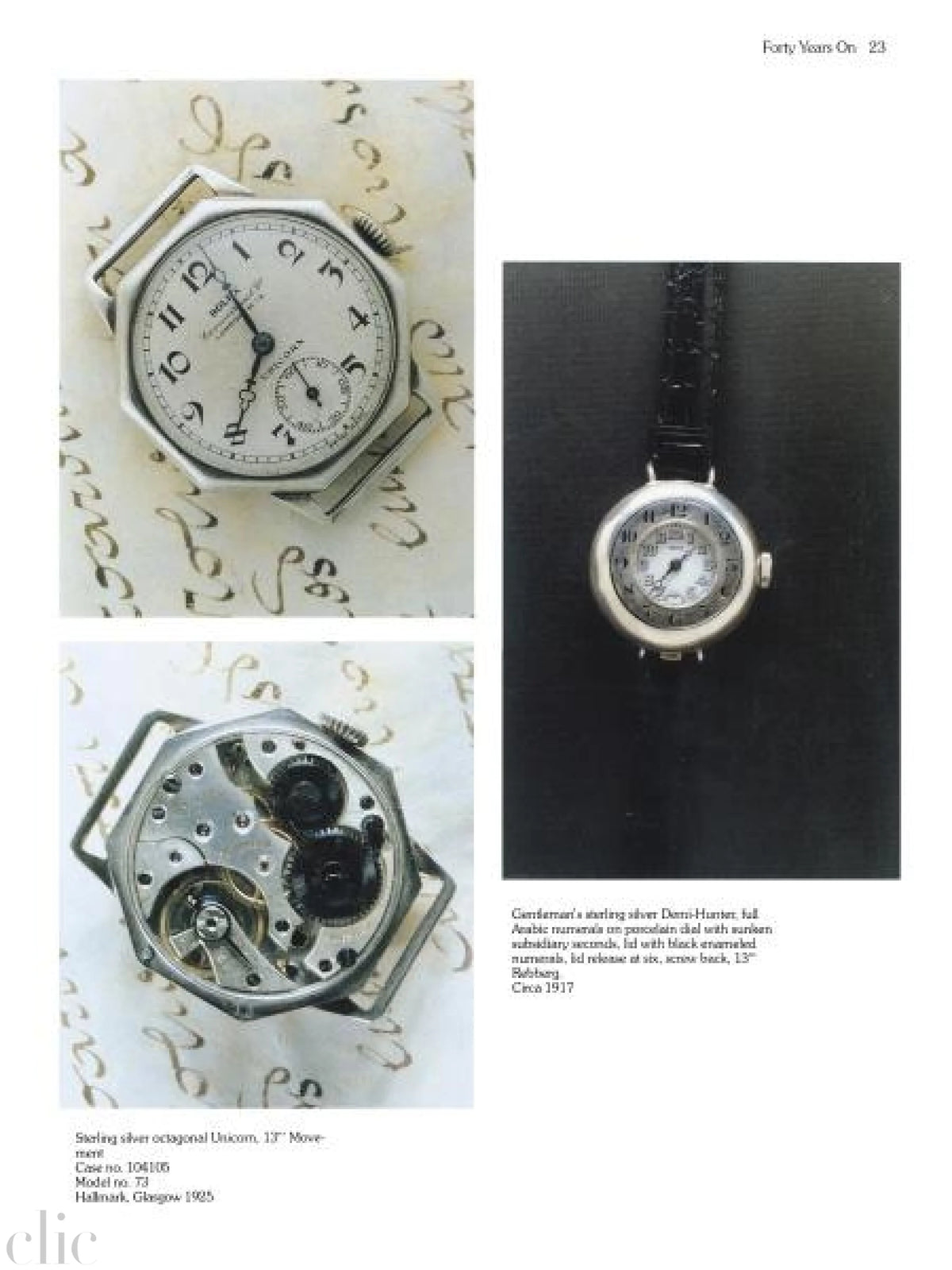Collage of vintage watches with detailed close-ups on a textured background.