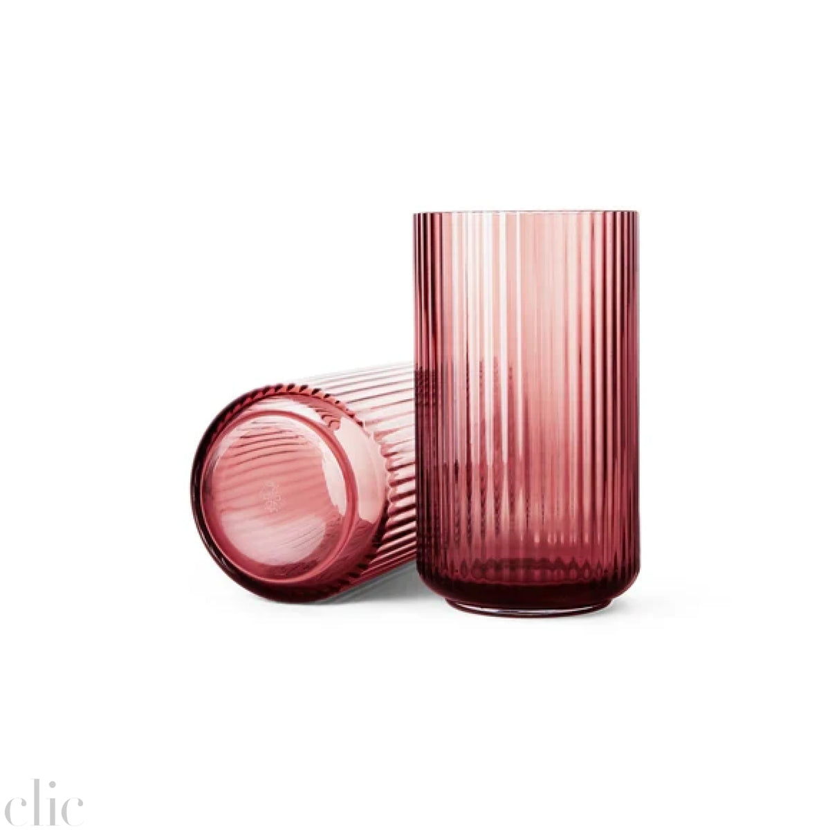 Mouth Blown Glass Vase 9.8" in Burgundy, from Lyngby Porcelaen