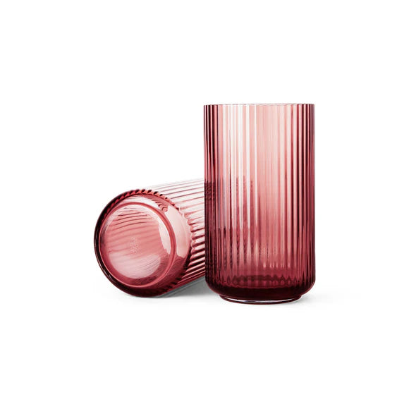 Mouth Blown Glass Vase 9.8" in Burgundy, from Lyngby Porcelaen