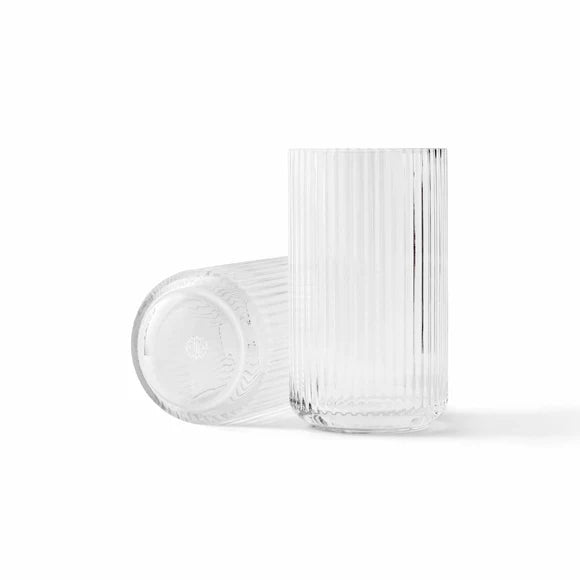 Mouth Blown Glass Vase 9.8" in Clear, from Lyngby Porcelaen